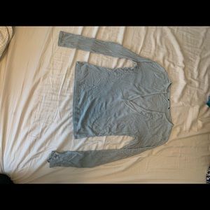 Deep V-neck long sleeve - Blue - Medium